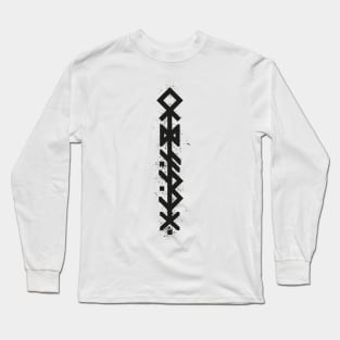 ODIN'S SPEAR - Black Bind Rune Design INK SPLAT Long Sleeve T-Shirt